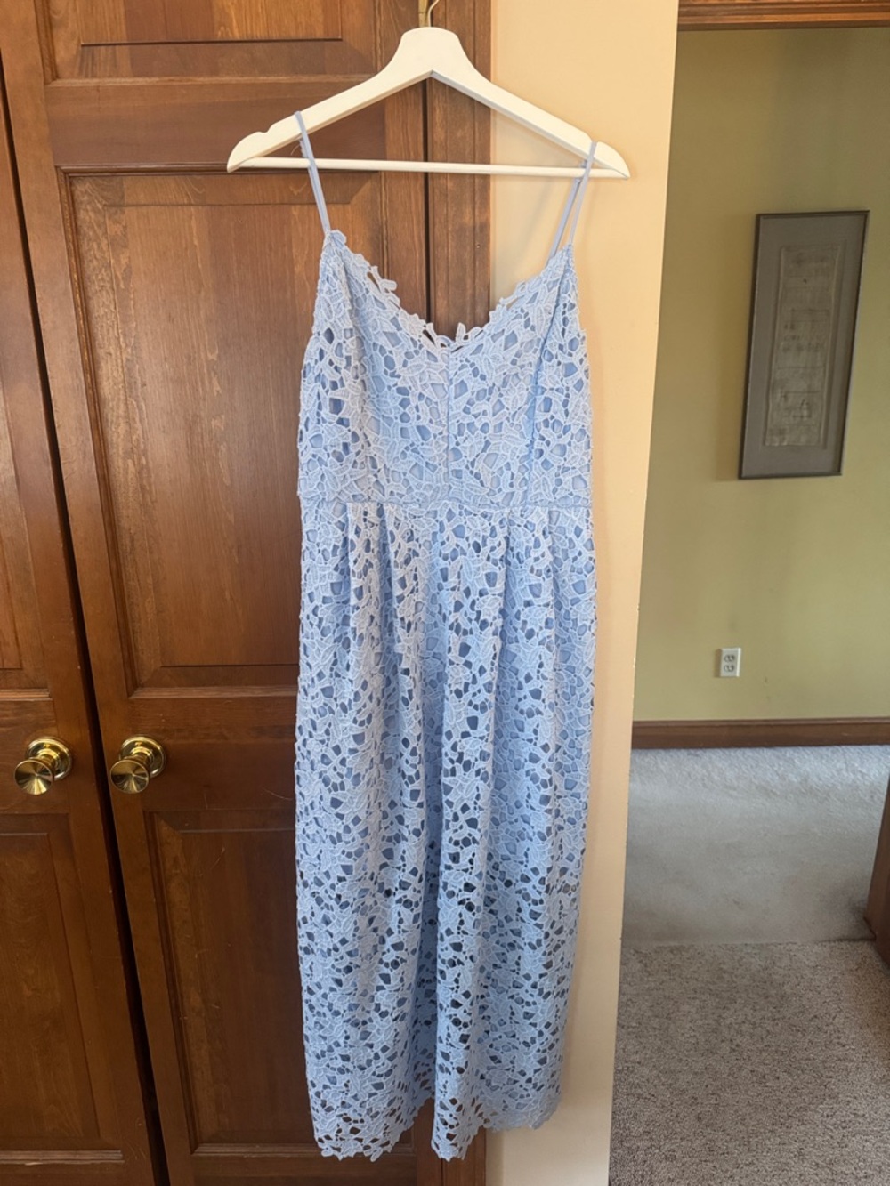 ASTR the Label - Light Blue/Periwinkle Lace Spaghetti Strap Dress - Size XL